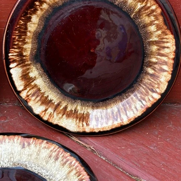 Pfaltzgraff Vintage Gourmet Brown Drip 7” Stoneware Salad Dessert Plates 3 Set - Picture 12 of 13